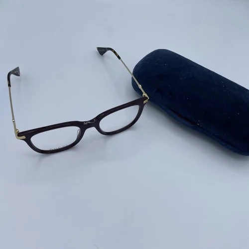 Gucci Eyeglasses Frames GG0110O 006 49 -19-145 Burgundy Gold Made in Japan