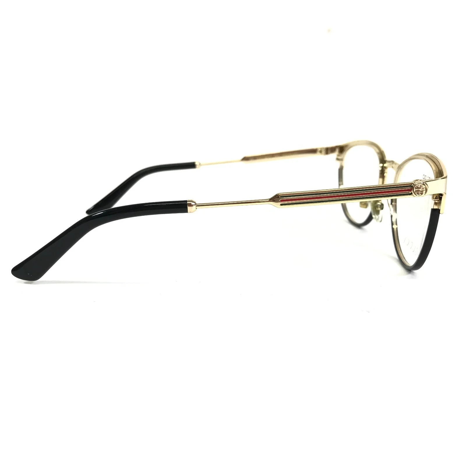 Gucci Eyeglasses Frames GG0134OZ 001 Black Gold Round Full Rim 52-19-140 4