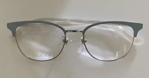 Gucci Eyeglasses Frames GG0250OK 005 53-19-150 Light Blue / White Made in Japan
