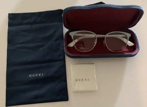 Gucci Eyeglasses Frames GG0250OK 005 53-19-150 Light Blue / White Made in Japan 2