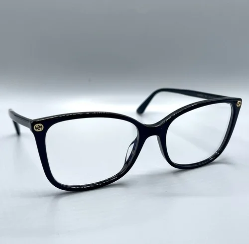 Gucci Eyeglasses Frames Only GG0026O Black Oversized Cat Eye Full Rim Authentic 2