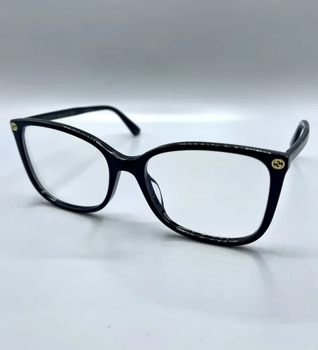 Gucci Eyeglasses Frames Only GG0026O Black Oversized Cat Eye Full Rim Authentic 3