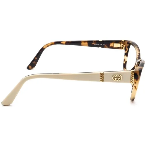 Gucci Eyeglasses GG 3559 L7B Tortoise/Ivory Crystals Cat Eye Italy 53[]14 135 4