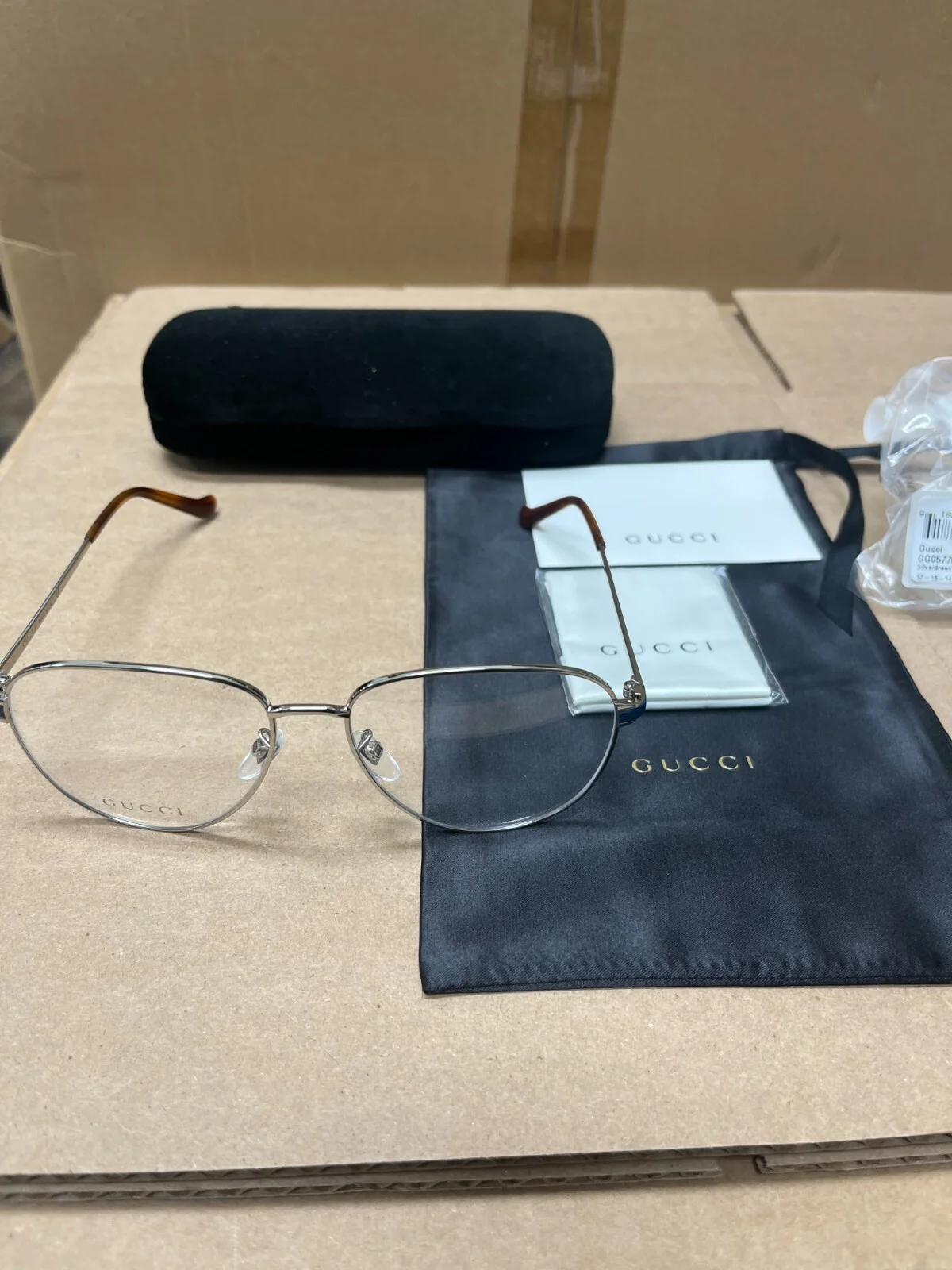 gucci eyeglasses silver-green-transparent gg0577OA 004 57-15-140