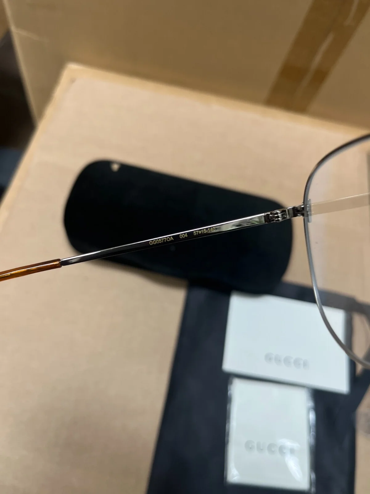 gucci eyeglasses silver-green-transparent gg0577OA 004 57-15-140 4