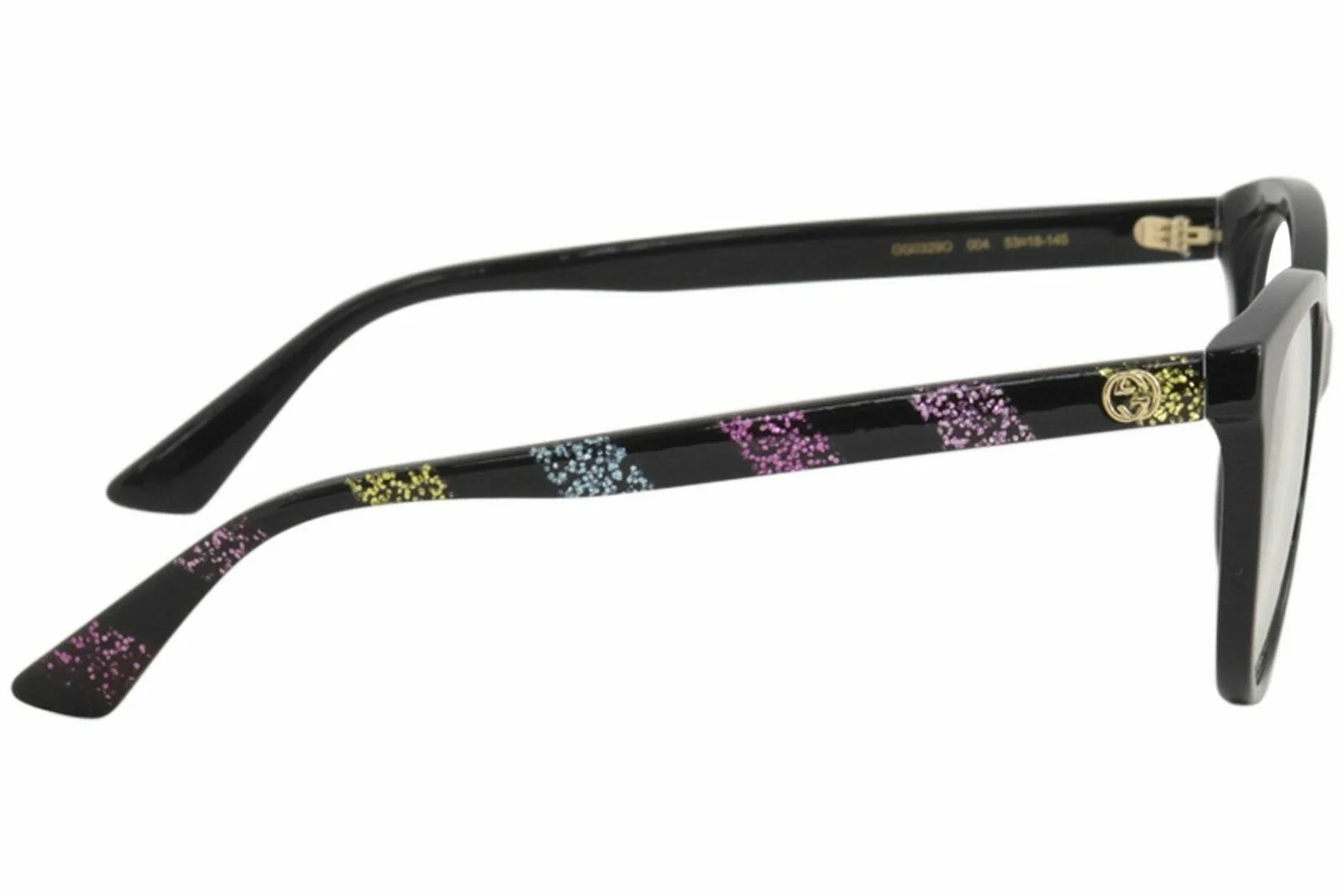 Gucci Eyeglasses Urban GG0329O GG/0329O 004 Black/Multicolor Optical Frame 53mm 3