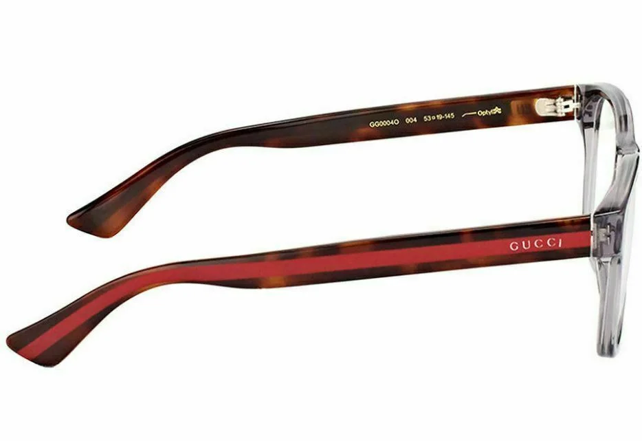 Gucci GG 0004O 004 Cristal Gray Square Unisex Eyeglasses 4