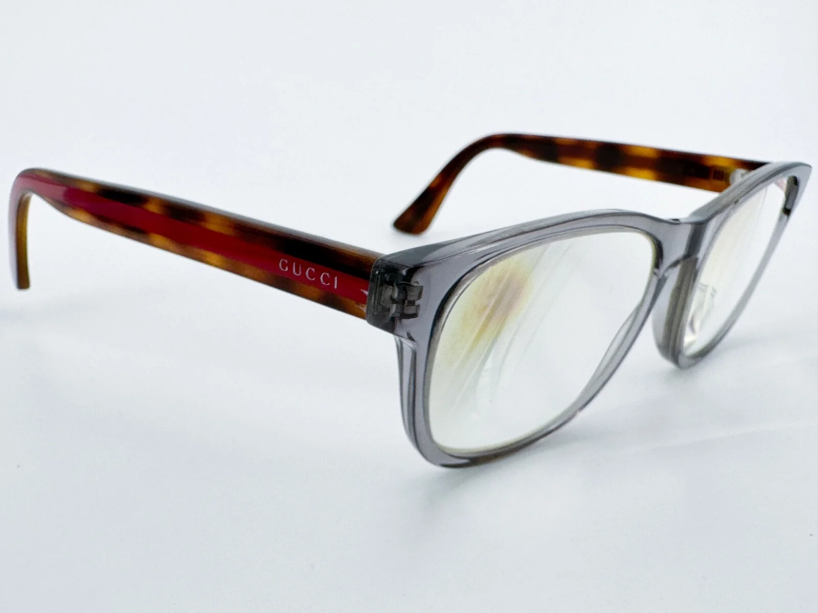 Gucci GG 0004O Eyeglasses FRAMES 003 Havana Brown Tortoise 53[]19-145 Gray I147