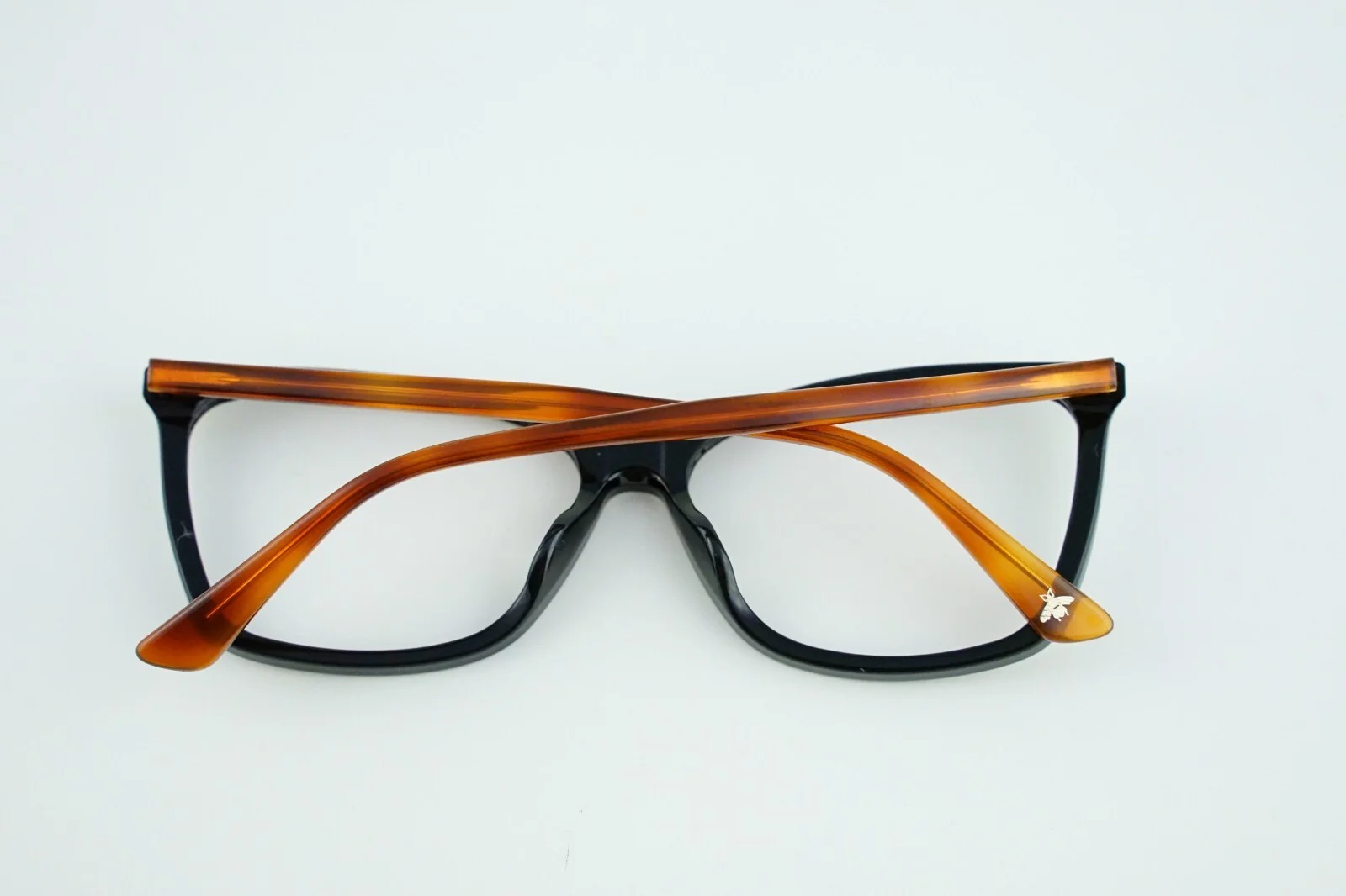 Gucci GG 0025O Polished Black Brown Eyeglasses Frames 56-14-140 GG0025O 3