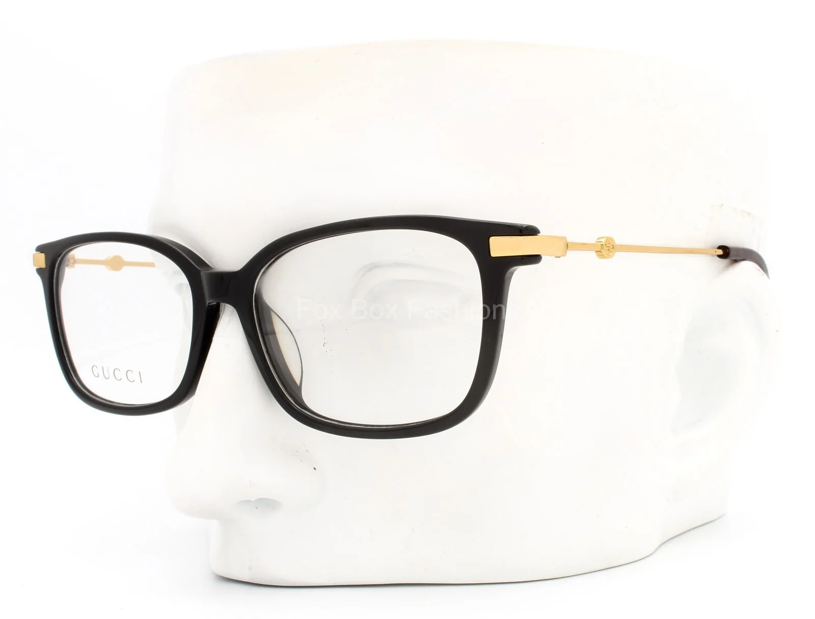 Gucci GG 0112OA 001 Eyeglasses Glasses Polished Black & Gold 53-16-145