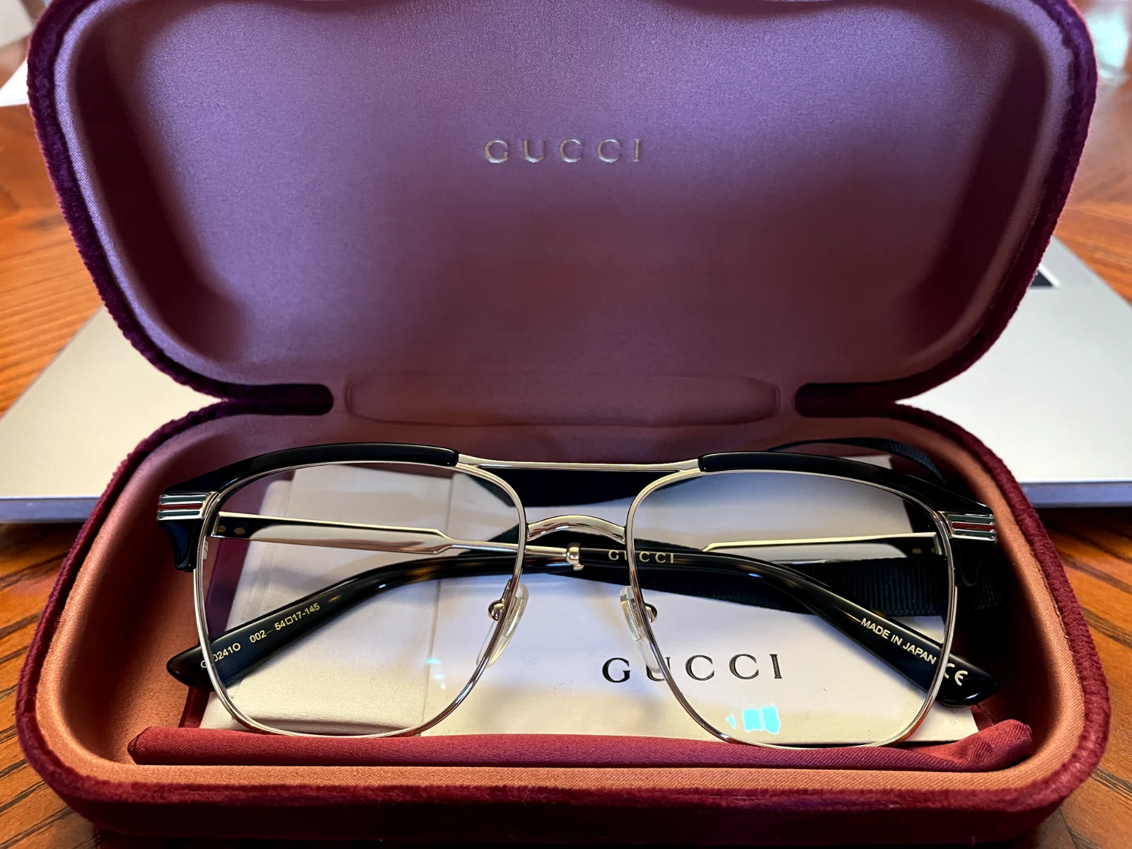 Gucci GG 0241O 002 Eyeglasses - Gold And Black - BRAND NEW - ANTI - REFL COATING