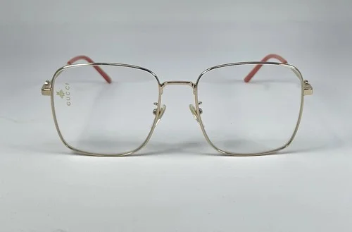 Gucci GG-0445O 001 Gold Metal Square Eyeglasses Authentic New 2