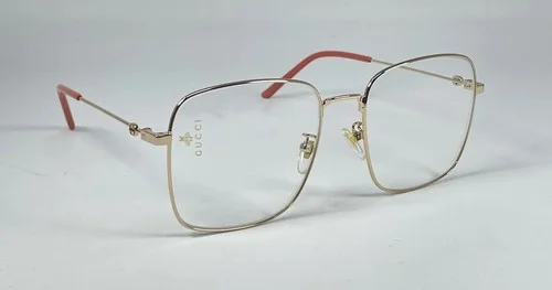 Gucci GG-0445O 001 Gold Metal Square Eyeglasses Authentic New 3