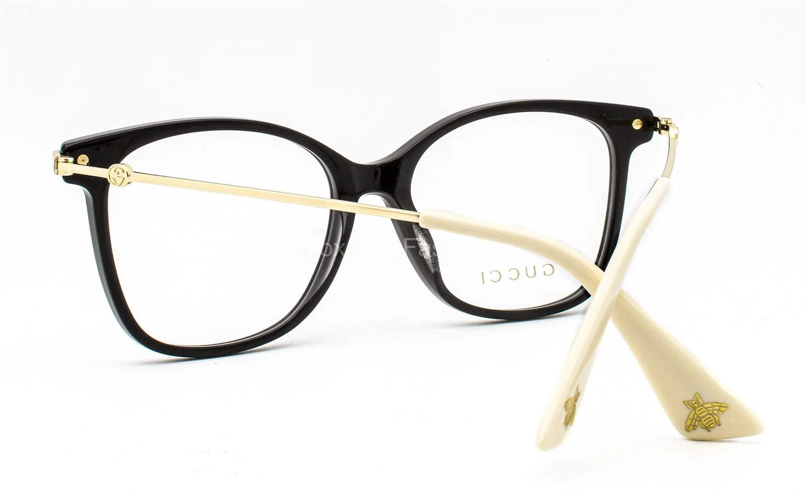 Gucci GG 0512O 001 Eyeglasses Glasses Polished Black with Gold Temples 52-16-145 3