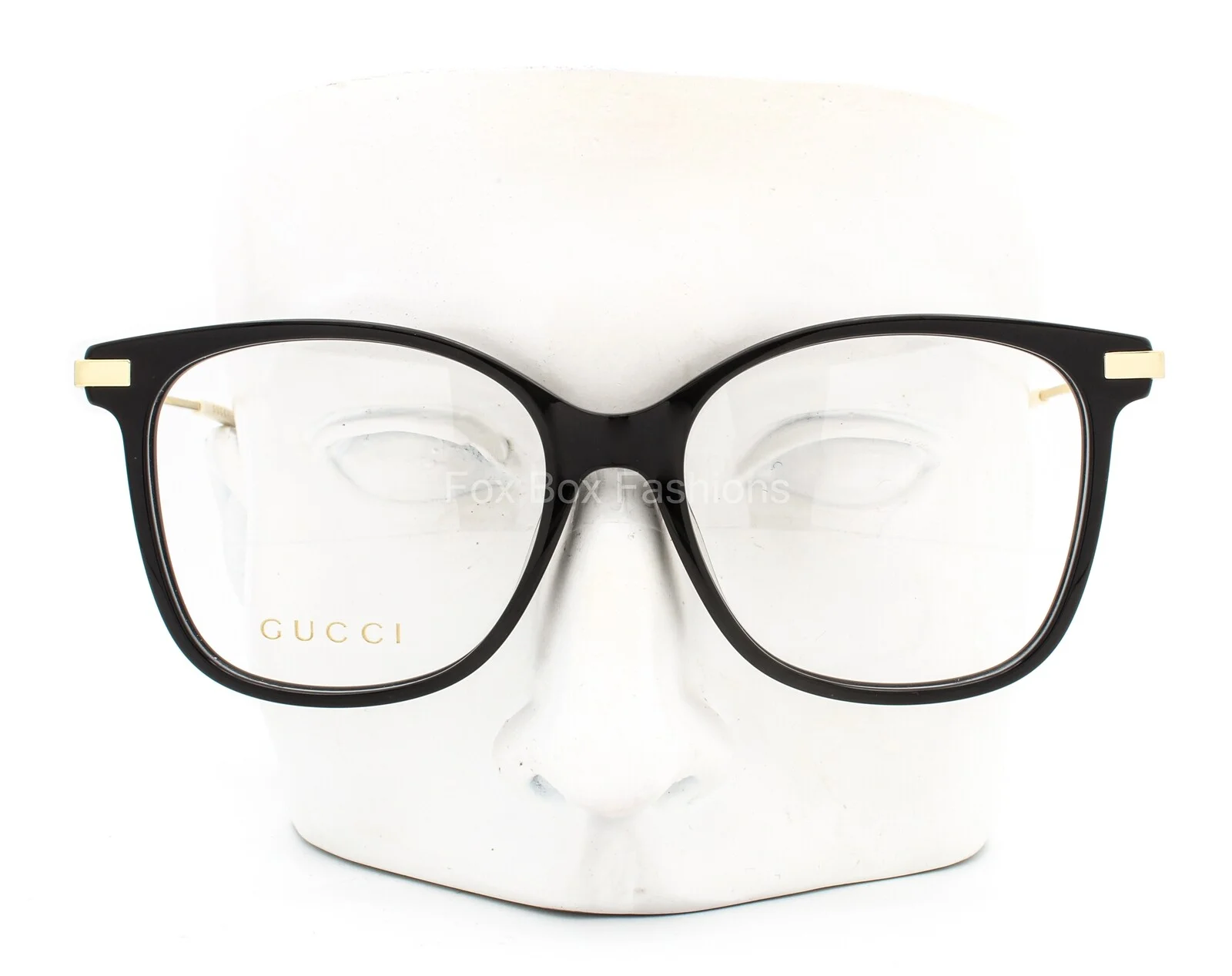 Gucci GG 0512O 001 Eyeglasses Glasses Polished Black with Gold Temples 52-16-145 4