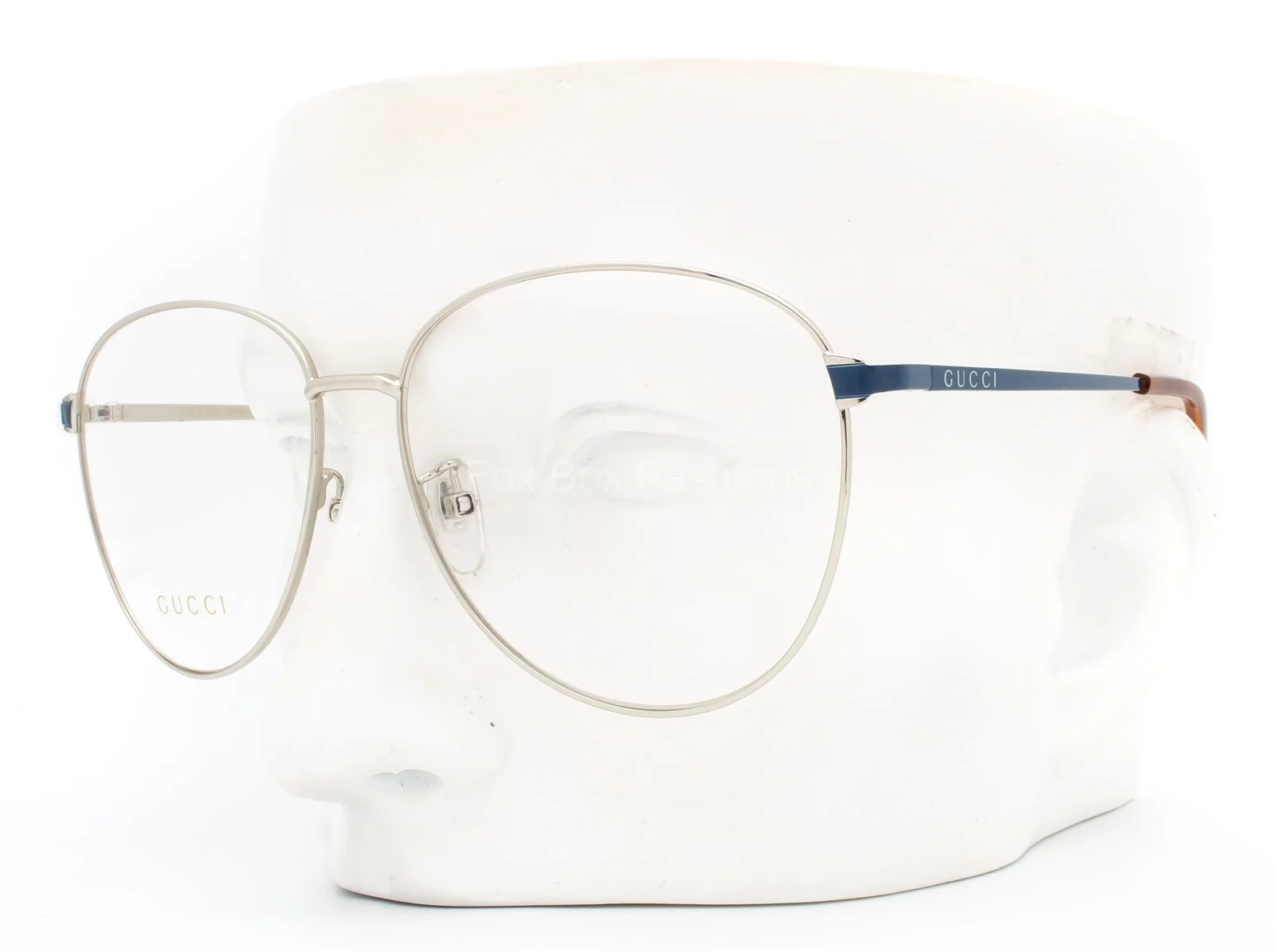 Gucci GG 0577OA 004 Eyeglasses Glasses Silver Blue 57mm (Large) Alternative Fit