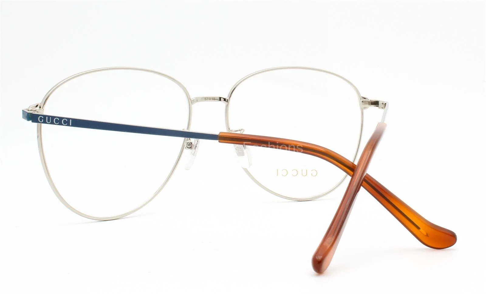 Gucci GG 0577OA 004 Eyeglasses Glasses Silver Blue 57mm (Large) Alternative Fit 4