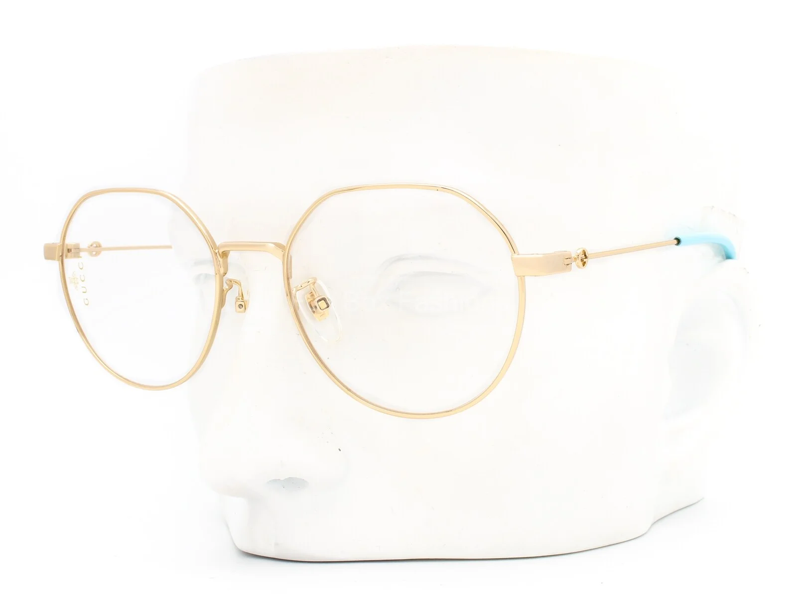 Gucci GG 0684O 004 Eyeglasses Frame Glasses Polished Gold / Blue 51-19-140