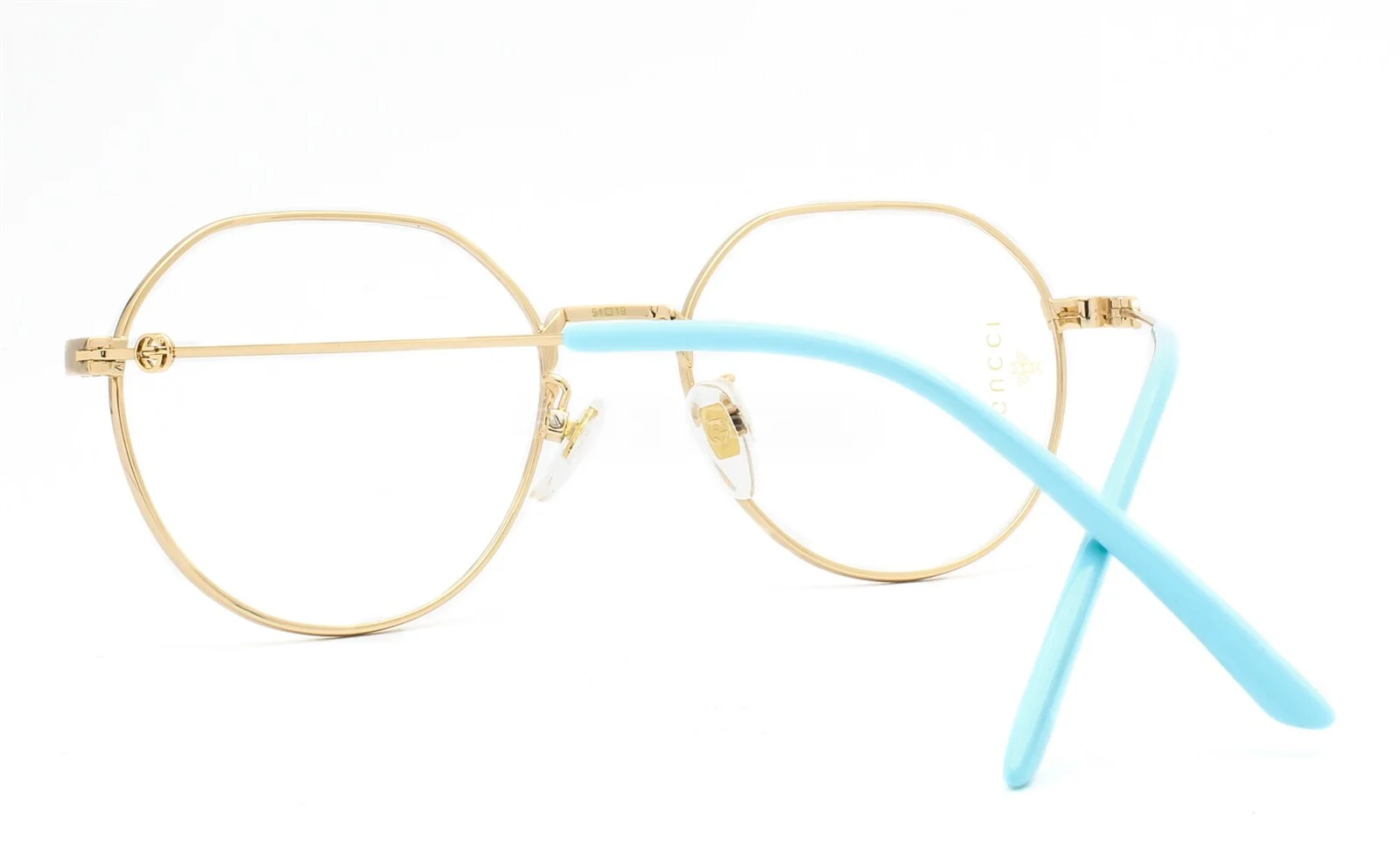 Gucci GG 0684O 004 Eyeglasses Frame Glasses Polished Gold / Blue 51-19-140 4