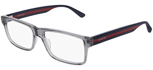 Gucci GG 0745O 003 Eyeglasses Glasses Semi Rimless Pilot Polished Silver 54mm