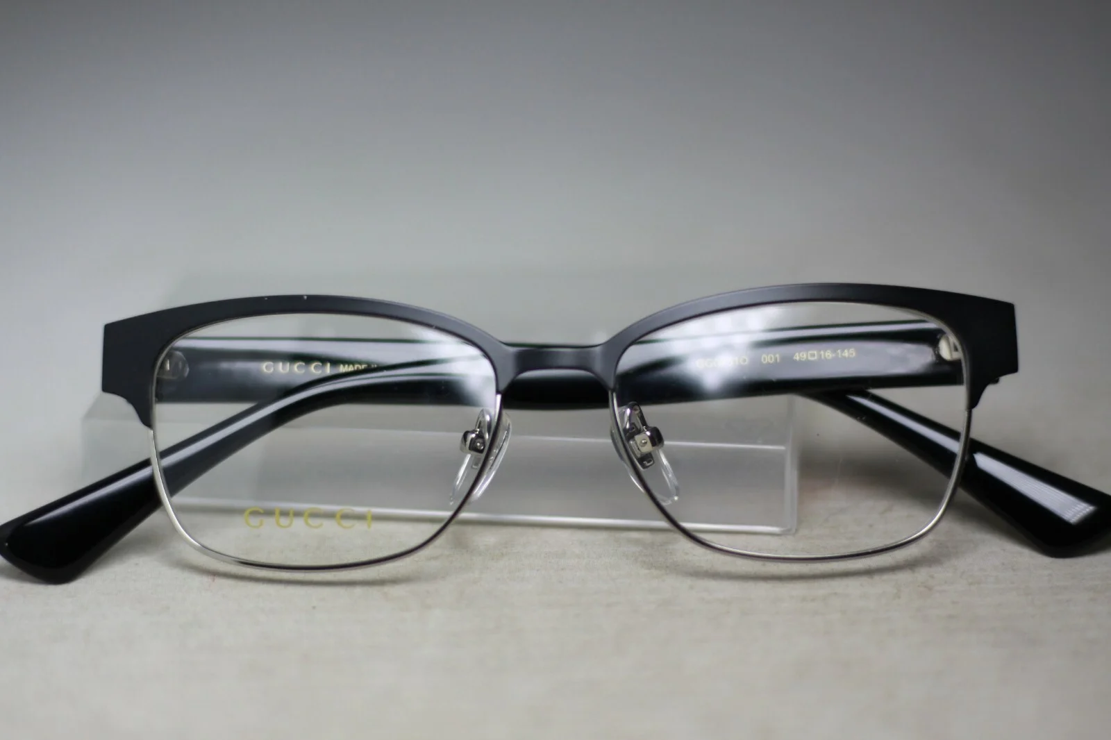 Gucci GG 07510 001 POLISHED BLACK/SILVER 49-16-145 ITALY MADE 9503 4