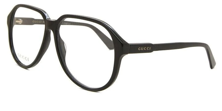 GUCCI GG 1036O 001 Shiny Black Gold Optical Eyeglasses GG1036O AUTHENTIC 58MM
