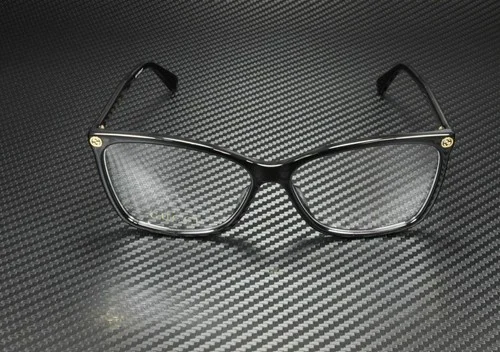 GUCCI GG0025O 001 Rectangle Square Black Demo Lens 56 mm Women 2