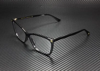 GUCCI GG0025O 001 Round Oval Black Demo Lens 56 mm Women