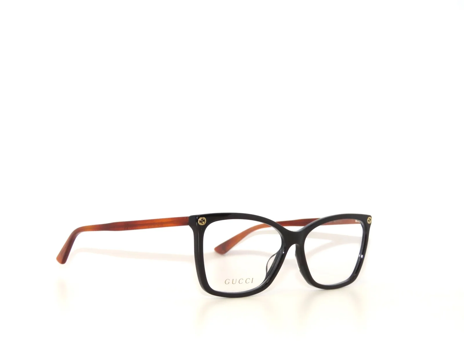 Gucci GG0025O 0025 003 56 Black Havana Eyeglasses 0025O 3