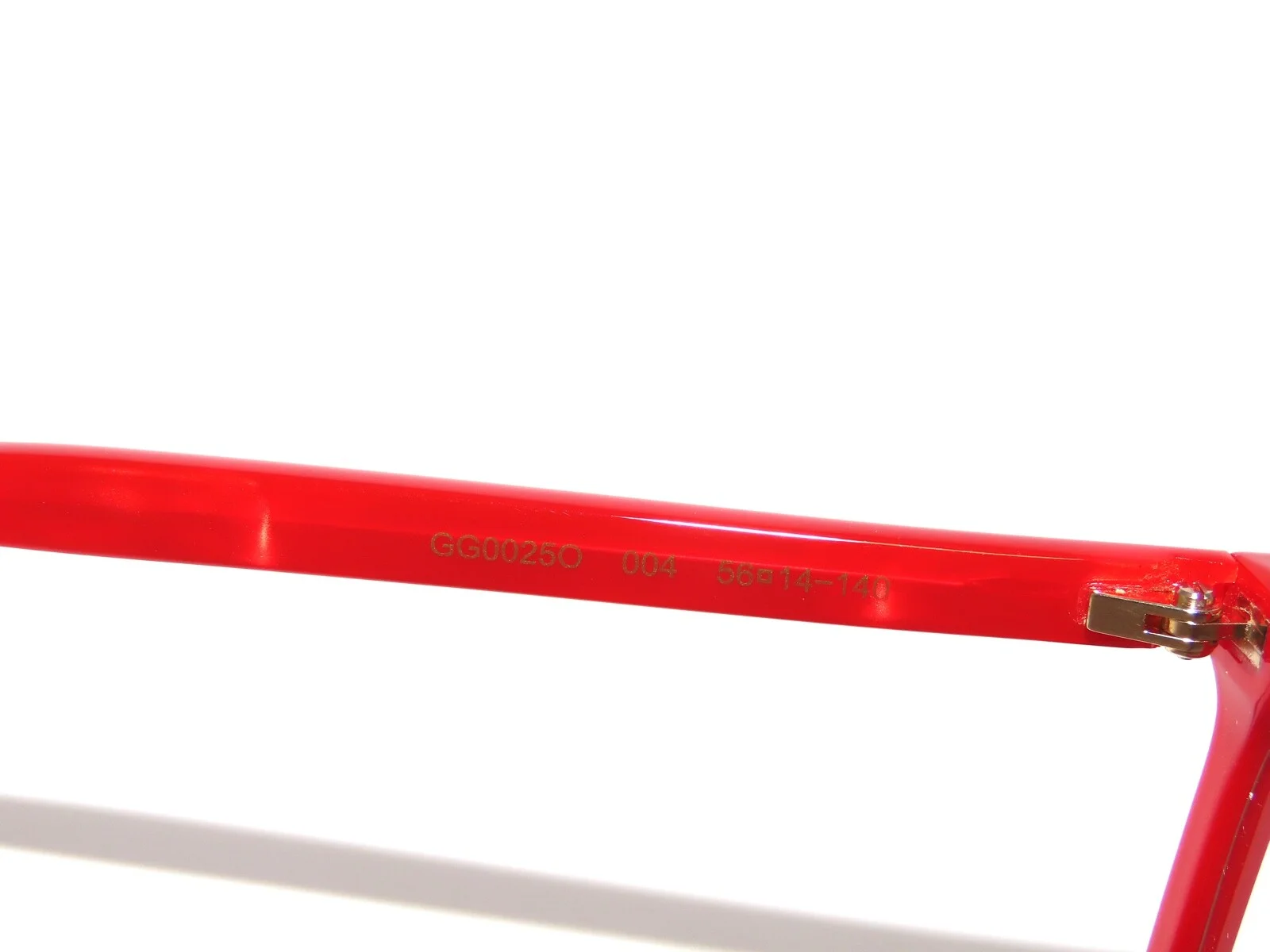 Gucci GG0025O 0025 004 56 Red Eyeglasses 0025O 4