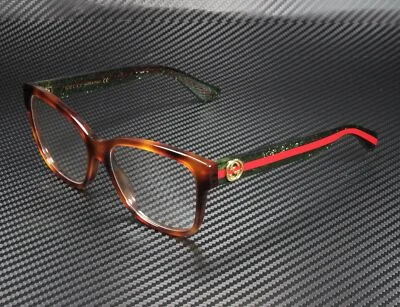 GUCCI GG0038O 002 Rectangular Square Havana Demo Lens 54 mm Women