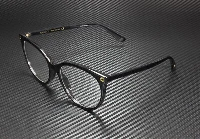 GUCCI GG0093O 001 Round Oval Black Shiny Blk Demo Lens 53 mm Women