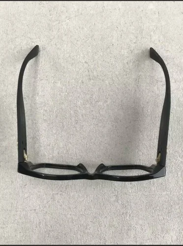 Gucci GG0104O 001 51mm Black Glitter/Gold Logo New Square Eyeglasses Frames. 4