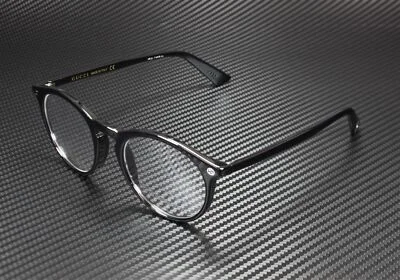 GUCCI GG0121O 001 Round Oval Black Demo Lens 49 mm Men