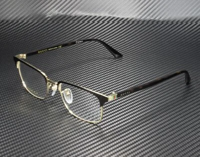 GUCCI GG0131O 002 Rectangular Square Brown Demo Lens 53 mm Men