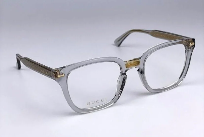 GUCCI GG01840 Unisex Grey Transparent Frame Demo Lens Rectangular Eyeglasses 50M 2