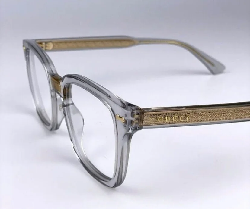 GUCCI GG01840 Unisex Grey Transparent Frame Demo Lens Rectangular Eyeglasses 50M 4
