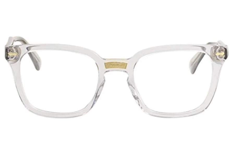 Gucci GG0184O 005 Transparent Grey Square Unisex Eyeglasses 2