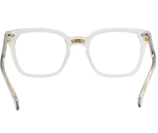 Gucci GG0184O 005 Transparent Grey Square Unisex Eyeglasses 4