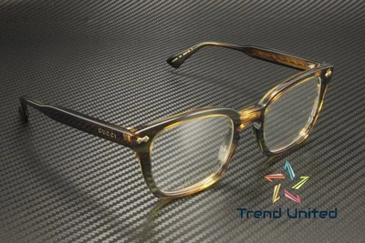 GUCCI GG0184O 010 Rectangular Squared Acetate Havana 50 mm Unisex Eyeglasses 3