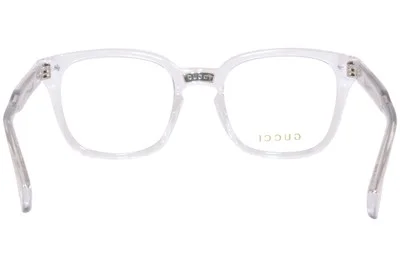 Gucci GG0184O 012 Eyeglasses Frame Crystal/Silver Square Shape Full Rim 50-mm 4