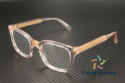 GUCCI GG0184O 013 Rectangular Squared Pink Demo Lens 50 mm Unisex Eyeglasses