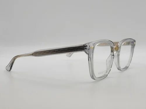 Gucci GG0184O Gray Transparent Square Full Rim Eyeglass Frames 50-21-145