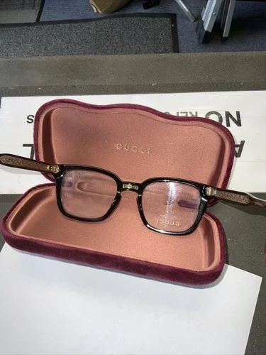 Gucci GG0184O Unisex Havana Frame Demo Lens Square Eyeglasses 50MM 2