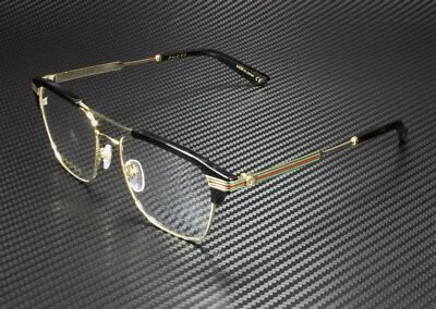 GUCCI GG0241O 002 Rectangular Square Gold Demo Lens 54 mm Men