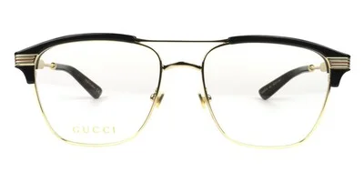 Gucci GG0241O Eyeglasses Men Gold Rectangle 54mm New 100% Authentic