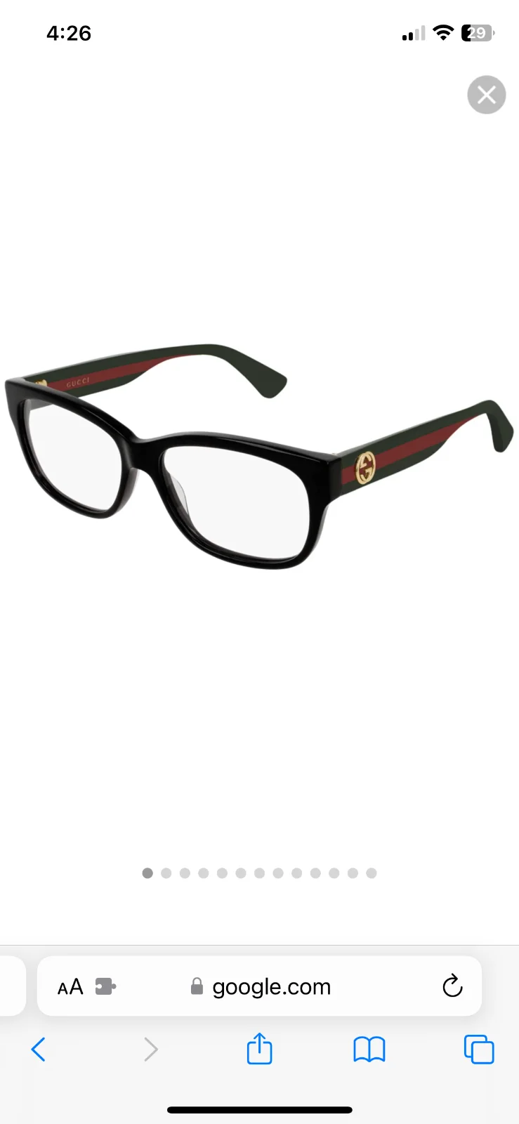 Gucci GG0278O-011 Rectangular Plastic Eyeglasses - Black 3