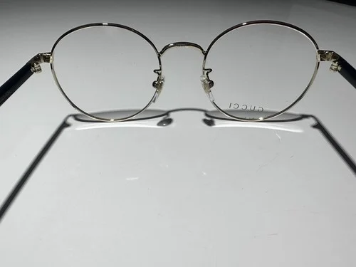GUCCI GG0297Ok 001 Round Oval Gold Shiny Black Demo Lens 52 mm Unisex Eyeglasses 3