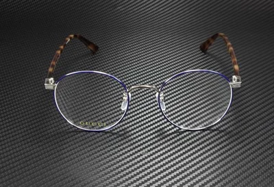 GUCCI GG0297Ok 004 Round Oval Blue Shiny Havna Demo Lens 52 mm Unisex Eyeglasses 2