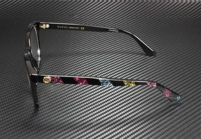 GUCCI GG0329O 004 Round Oval Black Glitter Mc Demo Lens 53 mm Women 4